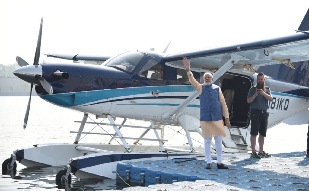 PMNarendra Modi, Ambaji Temple, Gujarat elections, seaplane, Gujarat polls, Congress, 'Hawa Hawai', Gujarat campaign, Banaskantha, Dharoi Dam, Sabarmati, sea-plane