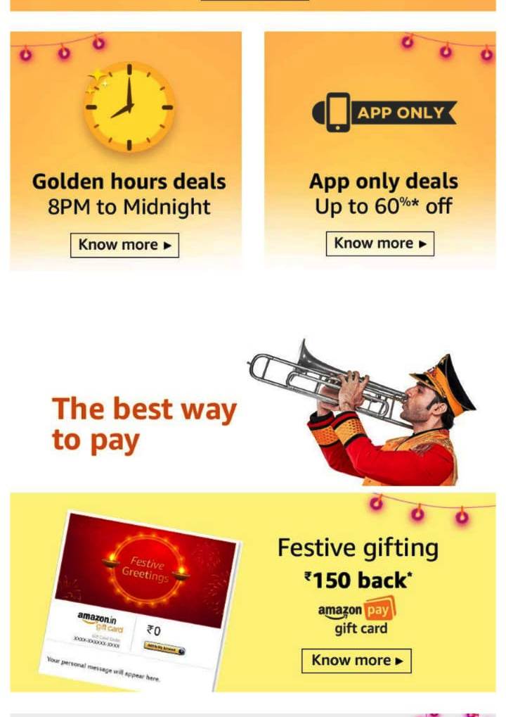 Amazon Why Wait To Celebrate - Get Sale Ready- Load Amazon Pay Balance Rs3000 and Get Rs300 extra