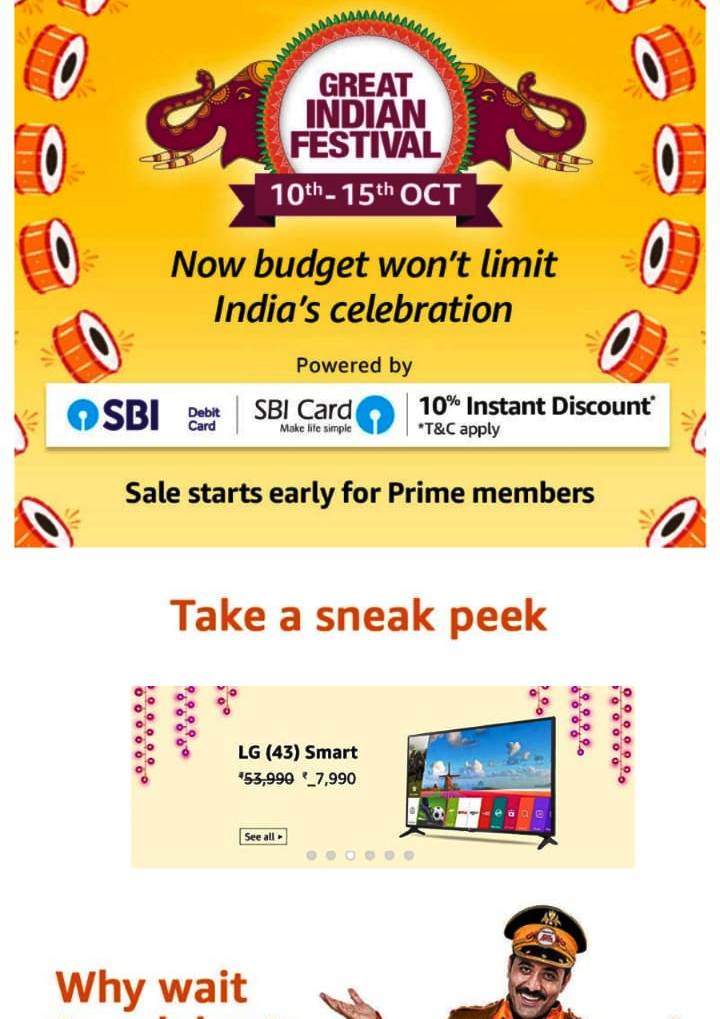 amazon great indian sale, 2018, offer, sale date, Amazon october sale, 