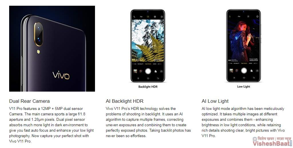 Vivo V11 Pro Images Features