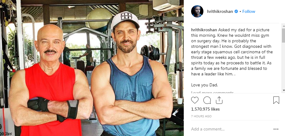 Hrithik Roshan Instagram Rakesh Roshan