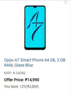 Oppo A7 - Buy at Rs14990