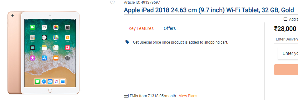 Apple iPad at 28k