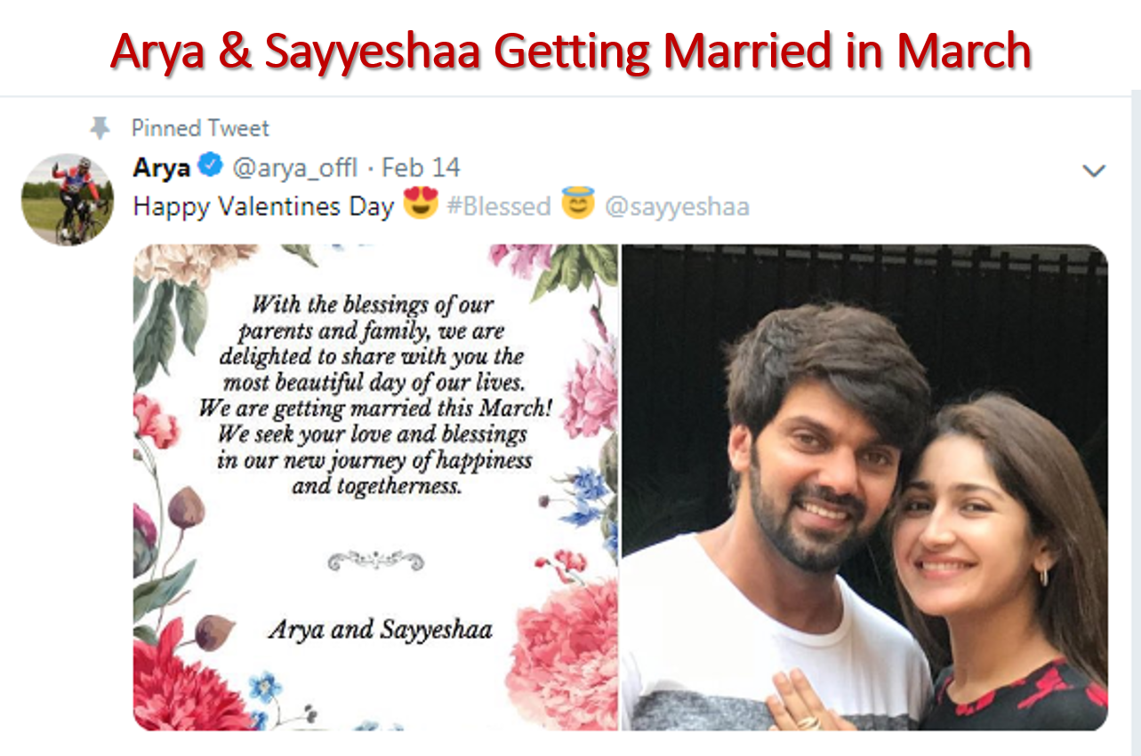 AryaSayyeshaa-Marriage-Date-March-2019