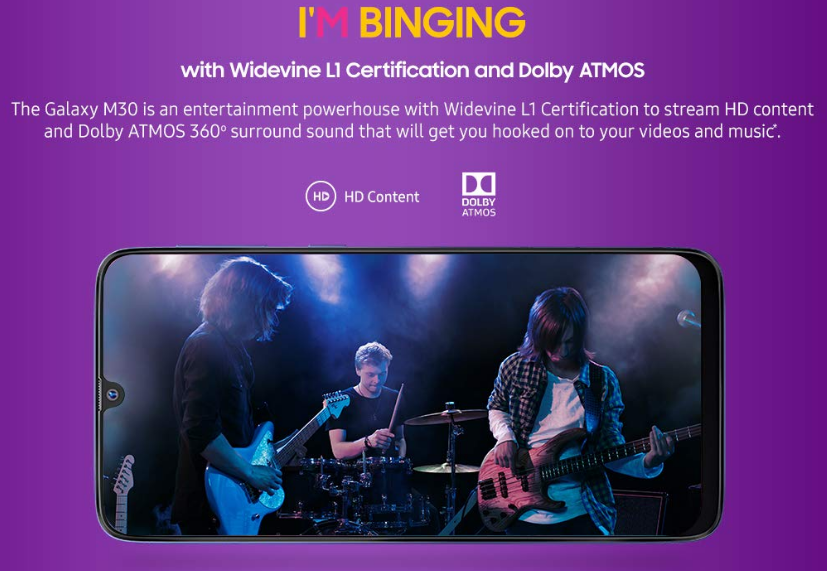 Samsung Galaxy M30 DOLBY ATMOS