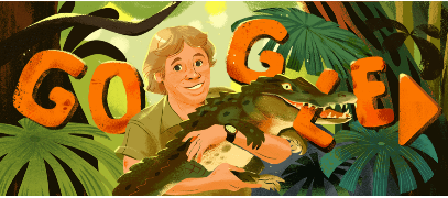 Steve Irwin 57 birthday Google Doodle