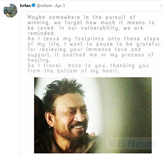 Irrfan khan tweet after return from london april 3 2019-photo-image04-VBN-2019