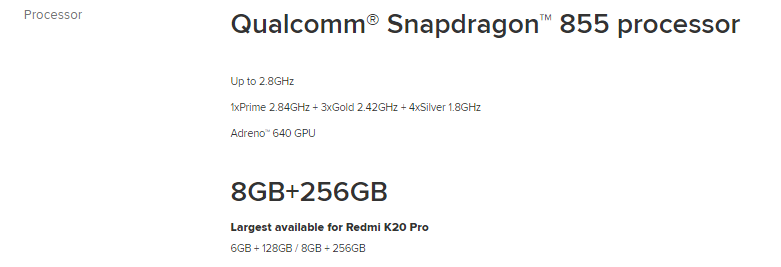 Qualcomm® Snapdragon™ 855 processor