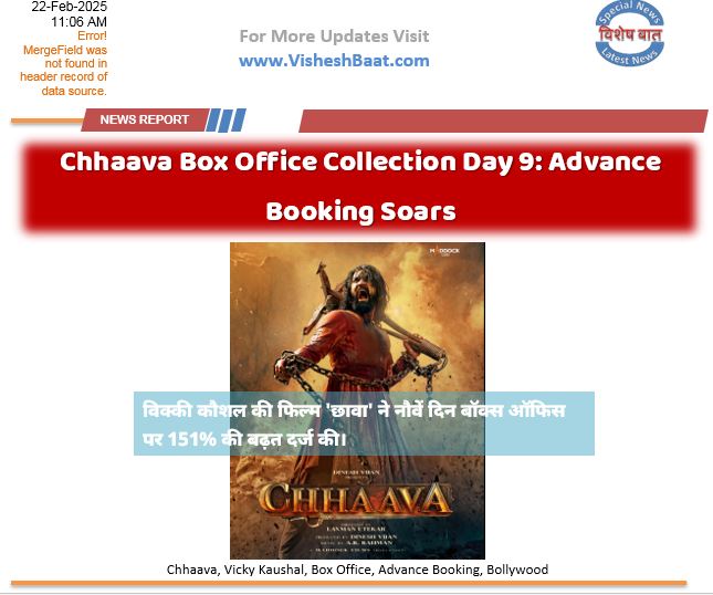 Chhaava Box Office Day 9 Advance Booking